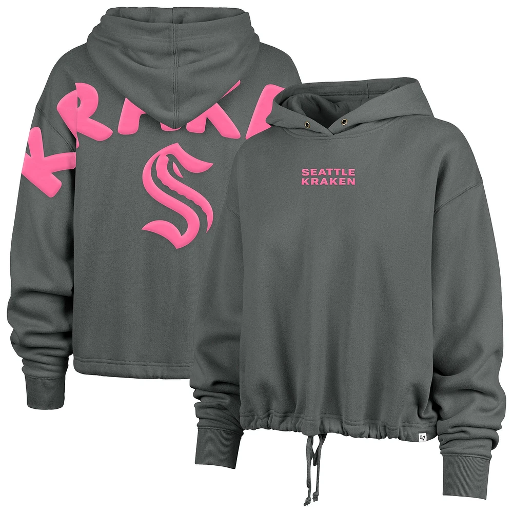 Sweat à capuche court Seattle Kraken Bright Side Venice pour femme, gris, '47