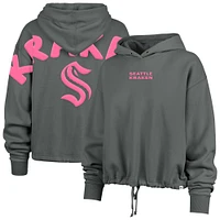 Sweat à capuche court Seattle Kraken Bright Side Venice pour femme, gris, '47