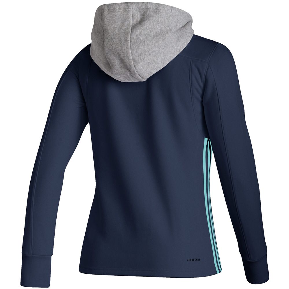 Women's adidas Deep Sea Blue Seattle Kraken Skate Lace AEROREADY Pullover Hoodie