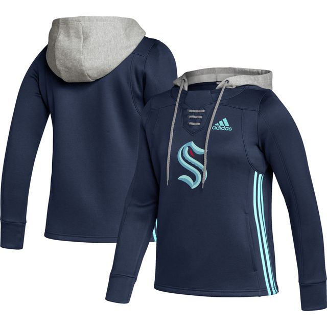 Sweat à capuche adidas Deep Sea Blue Seattle Kraken Skate Lace Primeblue Team pour femmes