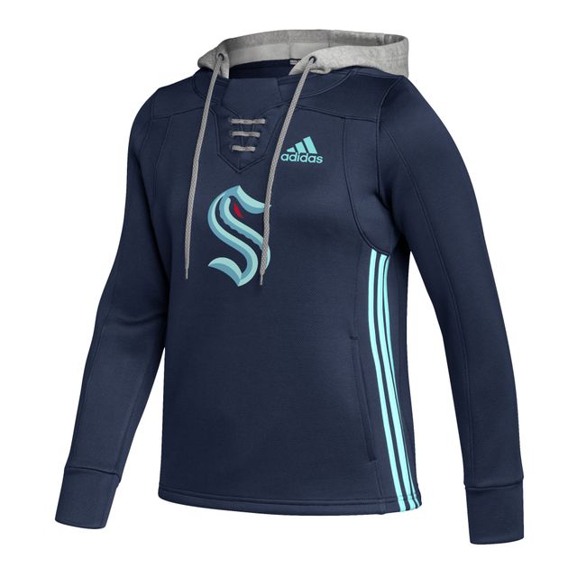 Sweat à capuche adidas Deep Sea Blue Seattle Kraken Skate Lace Primeblue Team pour femmes