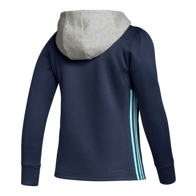 Sweat à capuche adidas Deep Sea Blue Seattle Kraken Skate Lace Primeblue Team pour femmes