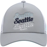 Casquette Snapback Seattle Kraken Foam Trucker adidas pour femme, gris/blanc