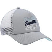 Casquette Snapback Seattle Kraken Foam Trucker adidas pour femme, gris/blanc