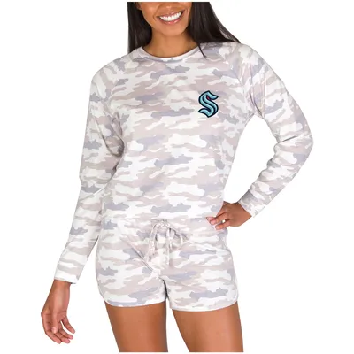 Seattle Kraken Concepts Sport Women's Encounter Long Sleeve Top & Short Set - Camo