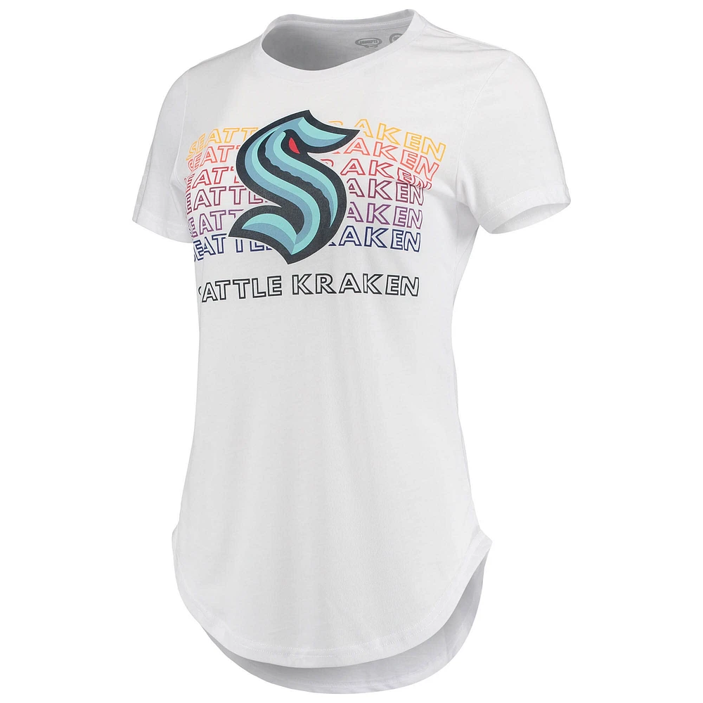 Ensemble t-shirt et legging Seattle Kraken Sonata Concepts Sport pour femmes, blanc/anthracite