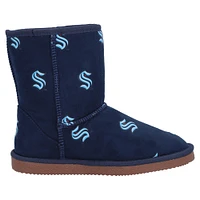 Bottes Cuce bleu marine Seattle Kraken avec logo intégral pour femmes