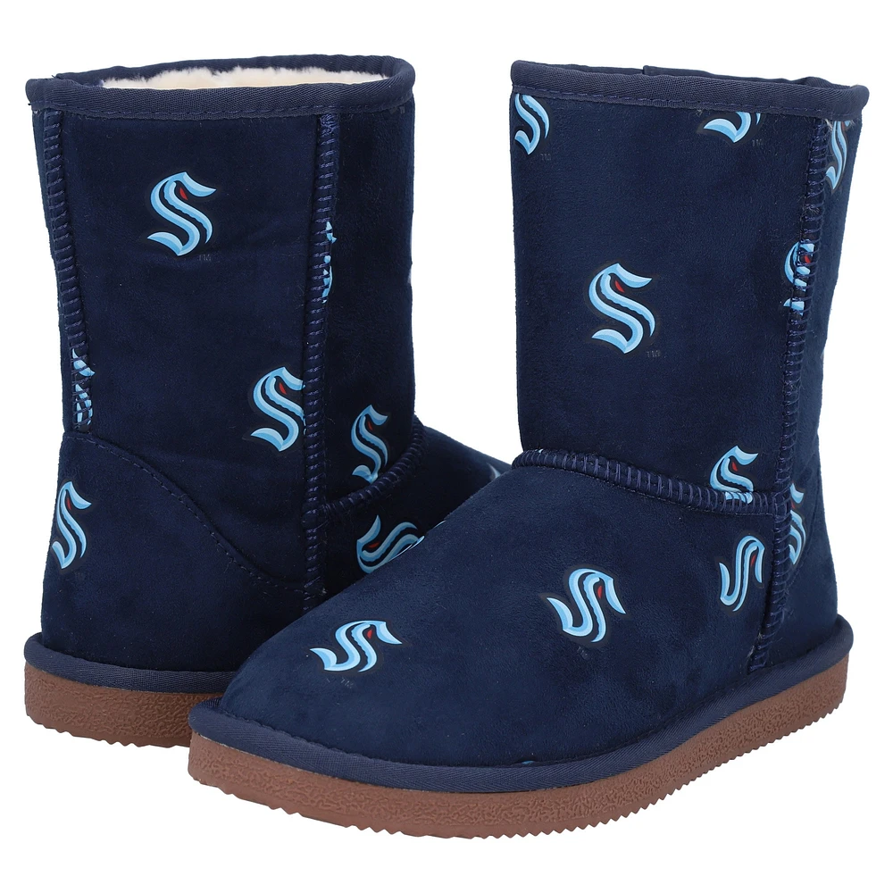 Women's Cuce Navy Seattle Kraken Allover Logo Boots