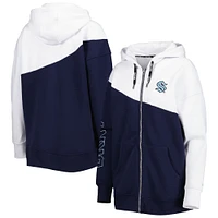 Women's DKNY Sport Deep Sea Blue/White Seattle Kraken Gina Full-Zip Hoodie