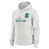 Women's Fanatics Ash Seattle Kraken True Classics Legacy Quarter-Zip Hoodie