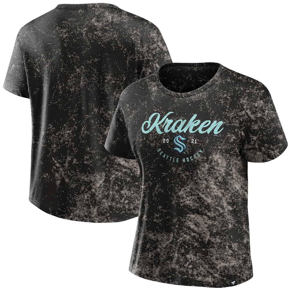 Women's Fanatics  Black Seattle Kraken Breakaway T-Shirt