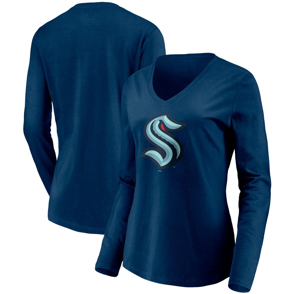Seattle Kraken Fanatics Branded Primary Logo T-Shirt - Deep Sea Blue
