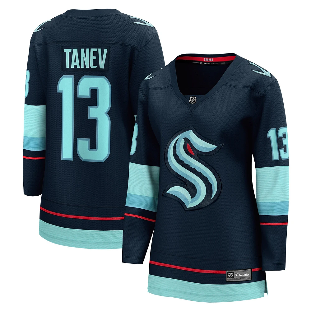 Fanatics pour femmes Brandon Tanev Deep Sea Blue Seattle Kraken Home Premier Maillot de joueur échappé