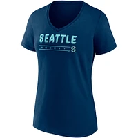 Ensemble de 2 t-shirts à col en V Seattle Kraken Parent Fanatics Deep Sea bleu/gris pour femmes