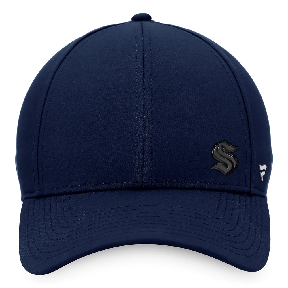 Casquette réglable structurée Seattle Kraken Authentic Pro Road Fanatics Deep Sea Blue pour femmes