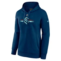 Women's Fanatics Deep Sea Blue Seattle Kraken Authentic Pro Secondary Pullover Hoodie