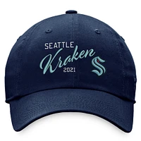 Women's Fanatics Deep Sea Blue Seattle Kraken Fundamental Script Adjustable Hat