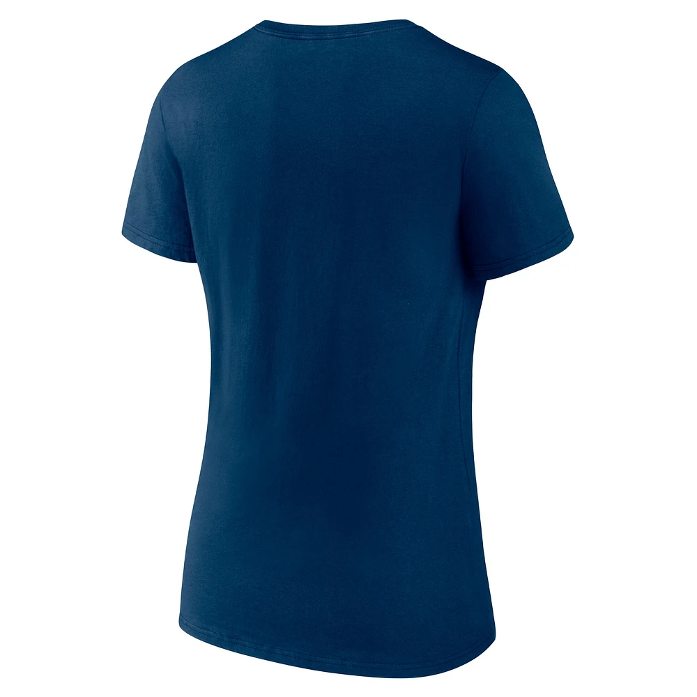 Women's Fanatics Deep Sea Blue Seattle Kraken V-Neck T-Shirt