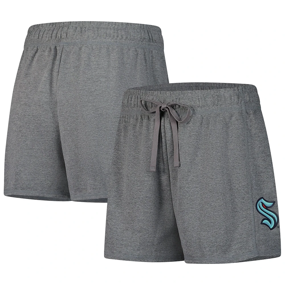 Short Fanatics gris chiné pour femme avec logo Seattle Kraken