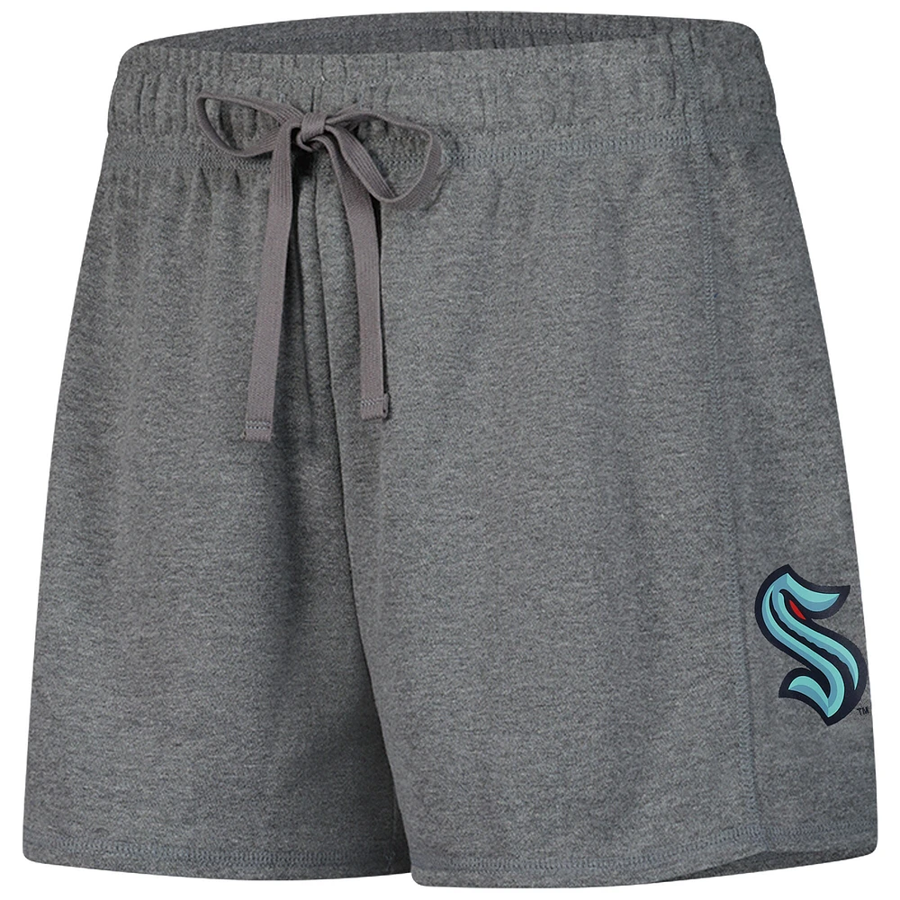 Short Fanatics gris chiné pour femme avec logo Seattle Kraken