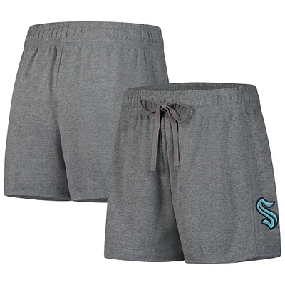 Short Fanatics gris chiné pour femme avec logo Seattle Kraken