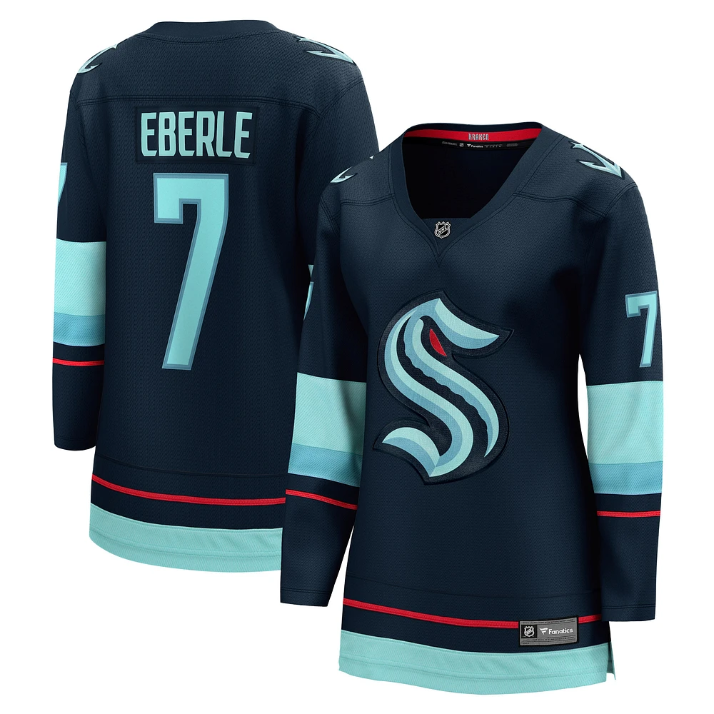 Fanatics Jordan Eberle pour femmes, maillot de joueur échappé à domicile Seattle Kraken, bleu marine