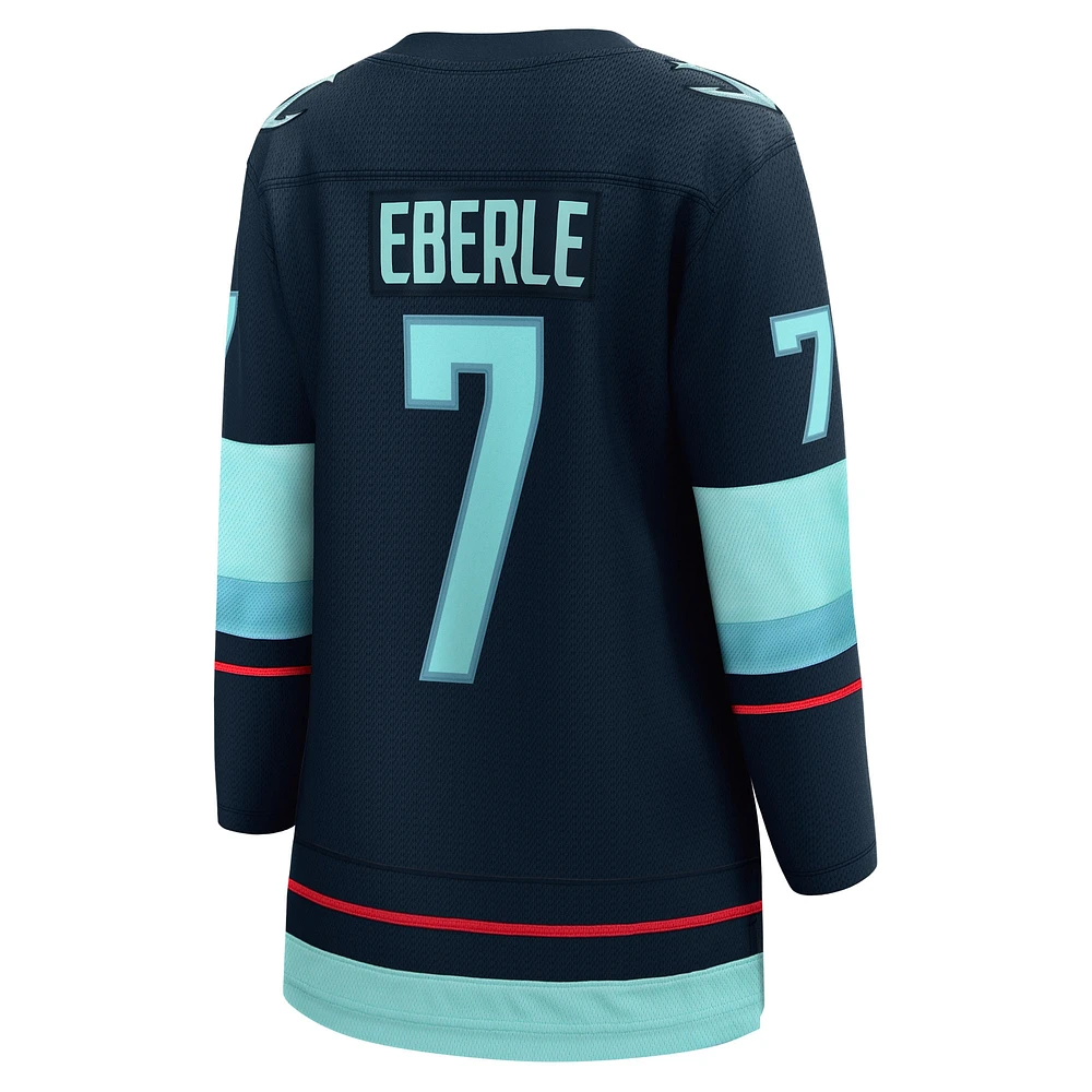 Fanatics Jordan Eberle pour femmes, maillot de joueur échappé à domicile Seattle Kraken, bleu marine