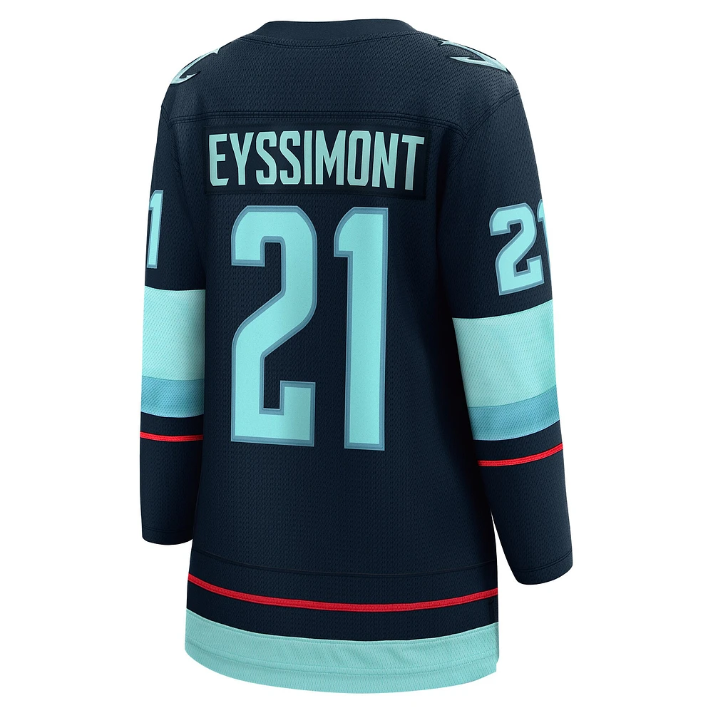 Women's Fanatics Michael Eyssimont Deep Sea Blue Seattle Kraken Home Breakaway Player Jersey