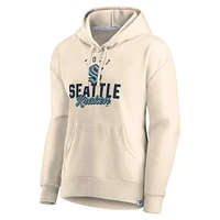 Women's Fanatics Oatmeal Seattle Kraken Carry the Puck Pullover Hoodie Sweatshirt