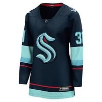 Maillot de joueur échappé à domicile Fanatics Philipp Grubauer Seattle Kraken pour femmes, bleu marine