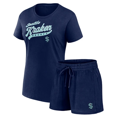 Pack combiné t-shirt et short Fanatics Seattle Kraken du début à la fin pour femmes