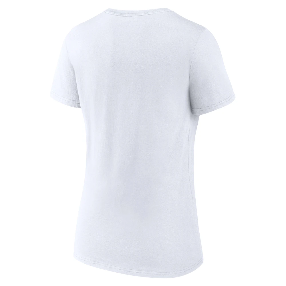 Women's Fanatics Seattle Kraken White Out V-Neck T-Shirt