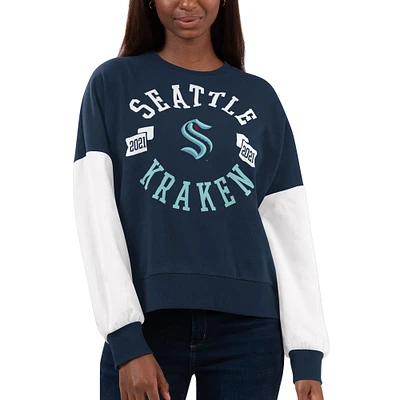 Sweat-shirt G-III 4Her par Carl Banks Deep Sea Blue Seattle Kraken Team Pride pour femmes