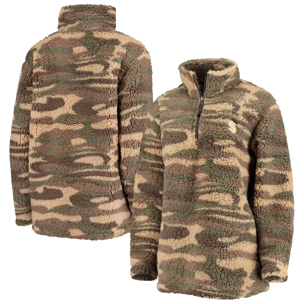 Women's G-III Sports by Carl Banks Camo Seattle Kraken Sherpa Quarter-Zip Jacket