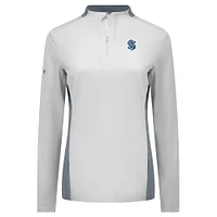 Women's Levelwear White Seattle Kraken Moxie Insignia Core Quarter-Zip Top