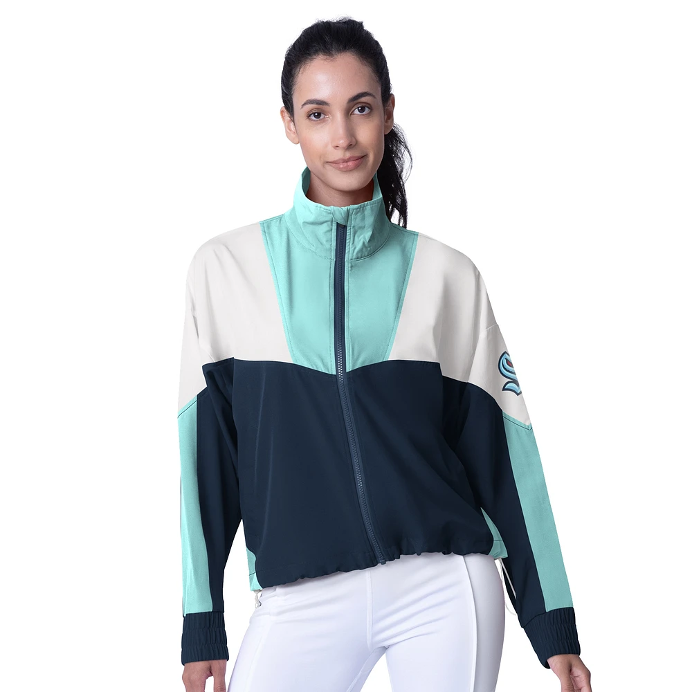 Women's MSX by Michael Strahan  Deep Sea Blue/Light Blue Seattle Kraken Tessa Full-Zip Jacket