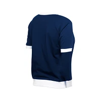 Women's New Era Deep Sea Blue Seattle Kraken Game Day Rhinestuds T-Shirt