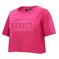 Women's Pro Standard Seattle Kraken Triple Pink Cropped Boxy T-Shirt