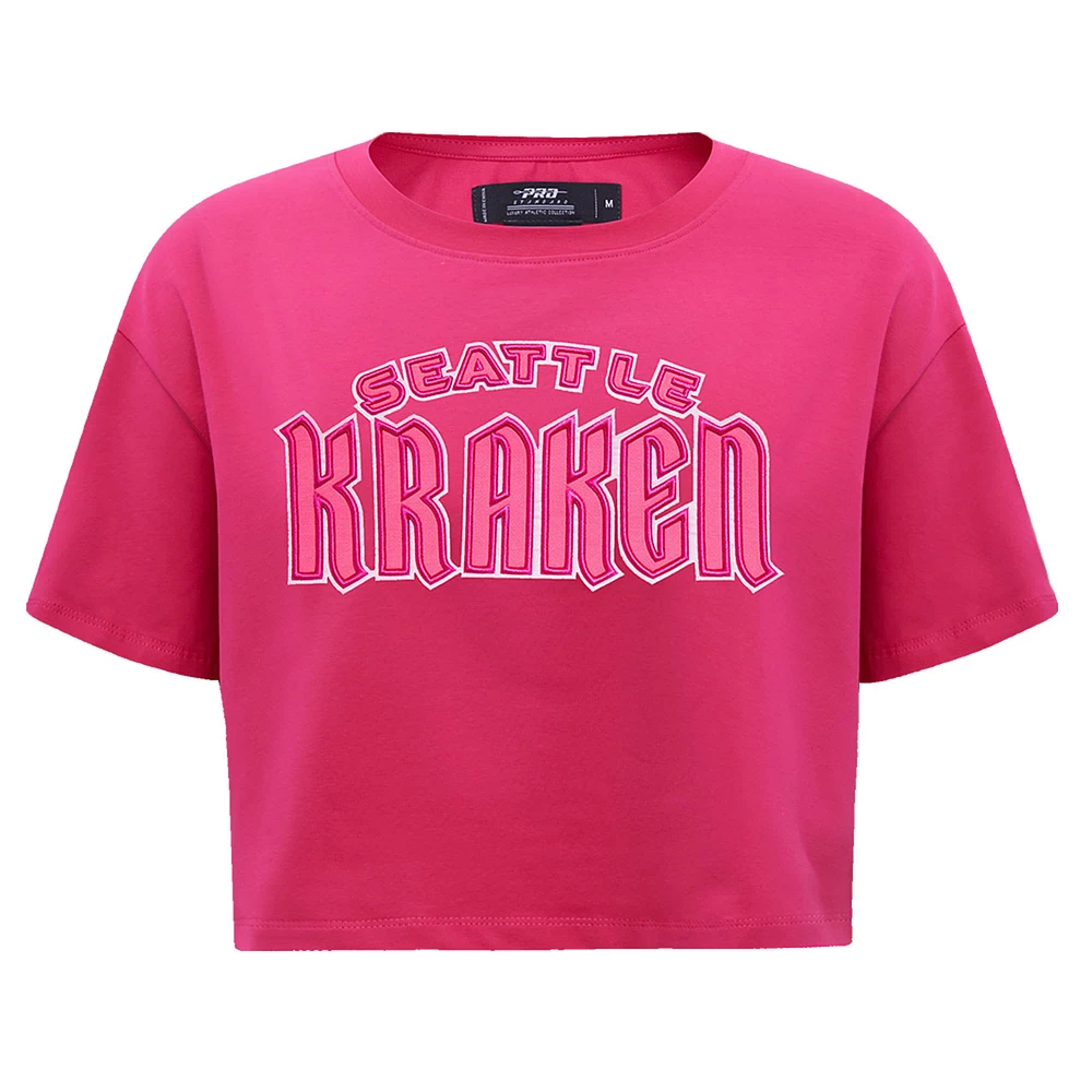 Women's Pro Standard Seattle Kraken Triple Pink Cropped Boxy T-Shirt