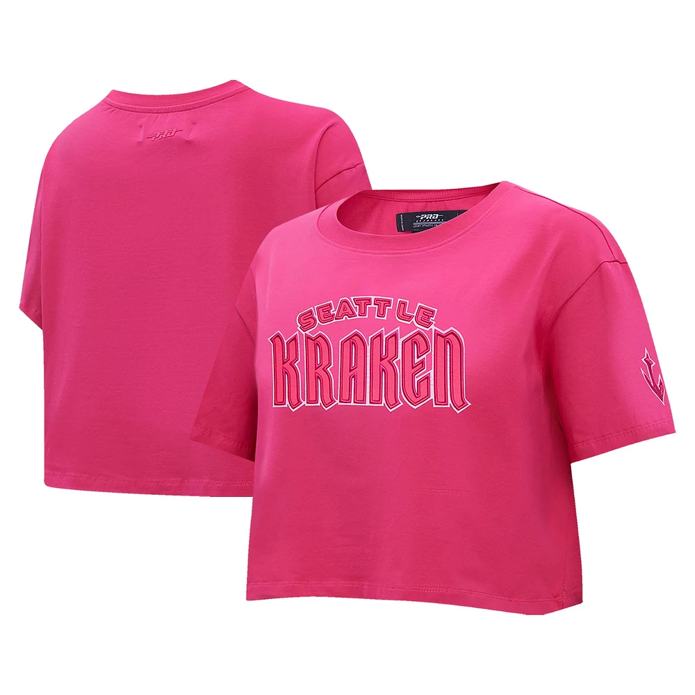 Women's Pro Standard Seattle Kraken Triple Pink Cropped Boxy T-Shirt