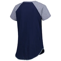 Women's Starter Deep Sea Blue Seattle Kraken Grand Slam Raglan Notch Neck T-Shirt