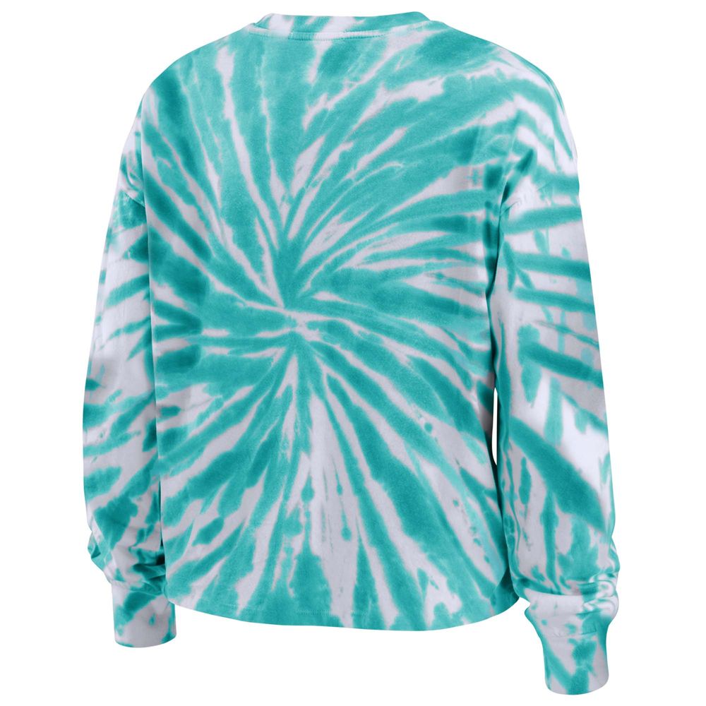 Women's WEAR by Erin Andrews Light Blue Seattle Kraken Tie-Dye Long Sleeve T-Shirt