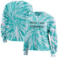 Women's WEAR by Erin Andrews Light Blue Seattle Kraken Tie-Dye Long Sleeve T-Shirt