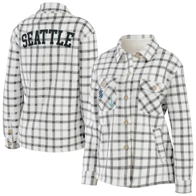 Lids St. Louis Blues WEAR by Erin Andrews Women's Plaid Button-Up Shirt  Jacket - Oatmeal