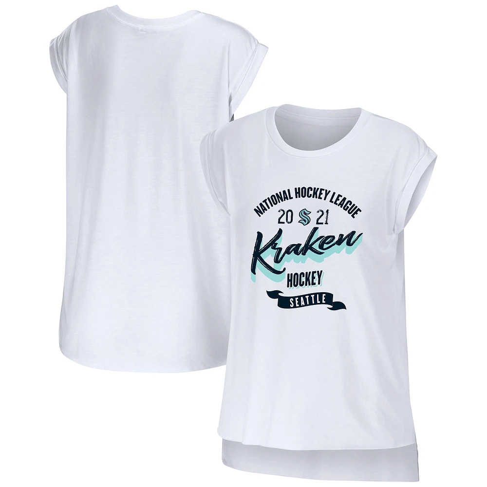 Women's WEAR by Erin Andrews White Seattle Kraken Domestic Tank Top