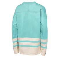 Youth Mitchell & Ness  Light Blue Seattle Kraken Chainstitch Heavyweight Long Sleeve Top