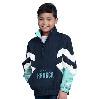 Haut à enfiler demi-zip pour jeunes Seattle Kraken Prospect Navy Starter