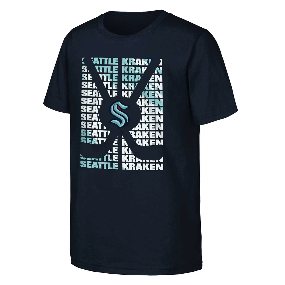 Youth Deep Sea Blue Seattle Kraken Box T-Shirt