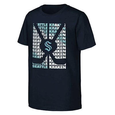 T-shirt Seattle Kraken Box bleu profond pour jeunes