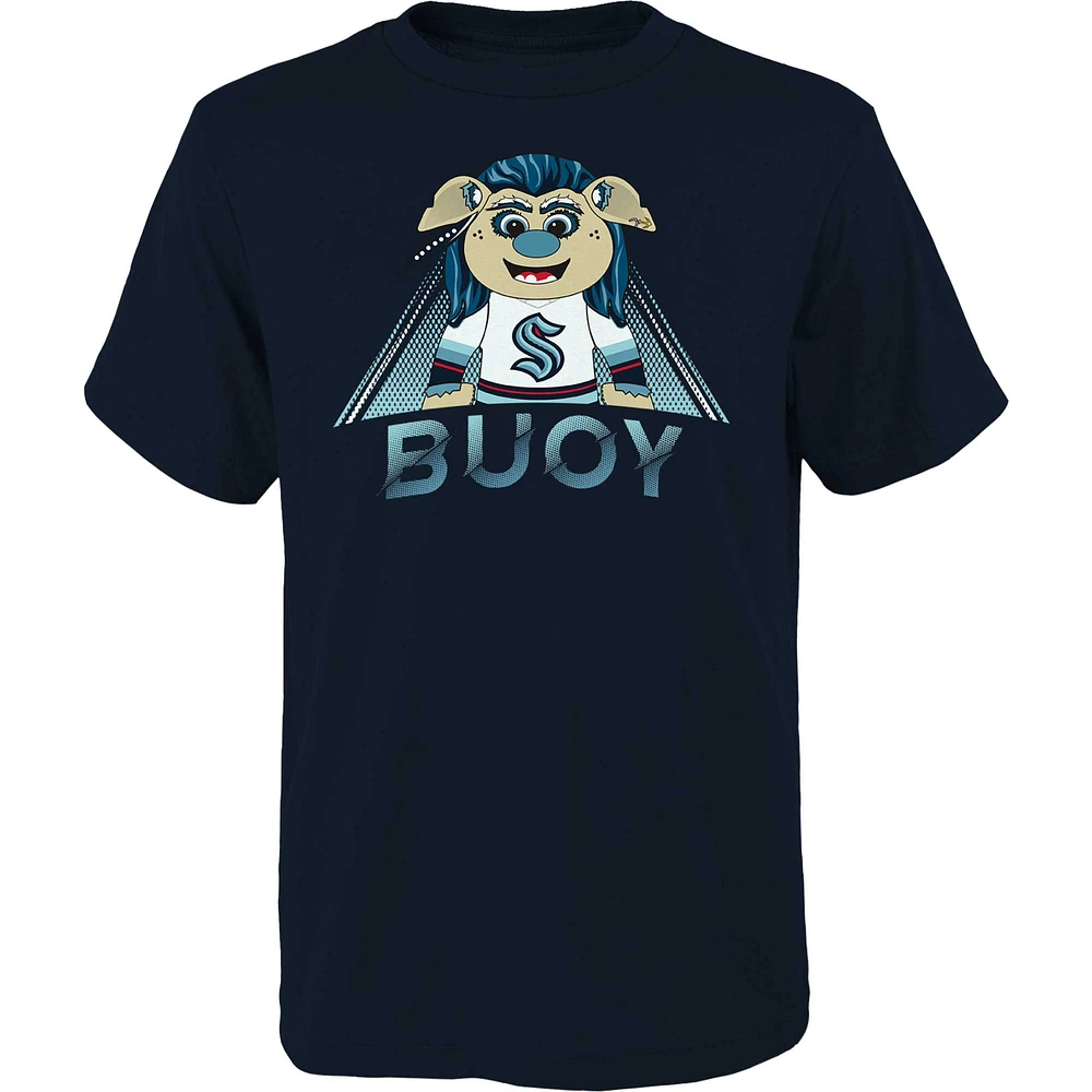 Youth Deep Sea Blue Seattle Kraken Mascot Callout T-Shirt